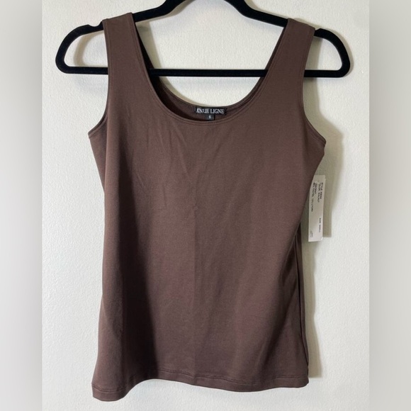 NWT a’nue ligne brown small tank top - Picture 2 of 4